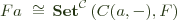 $ Fa \,\, \cong \, \mathbf{Set}^\mathcal{C}\left(C(a,-), F\right) $