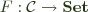 $F : \mathcal{C} \rightarrow \mathbf{Set}$